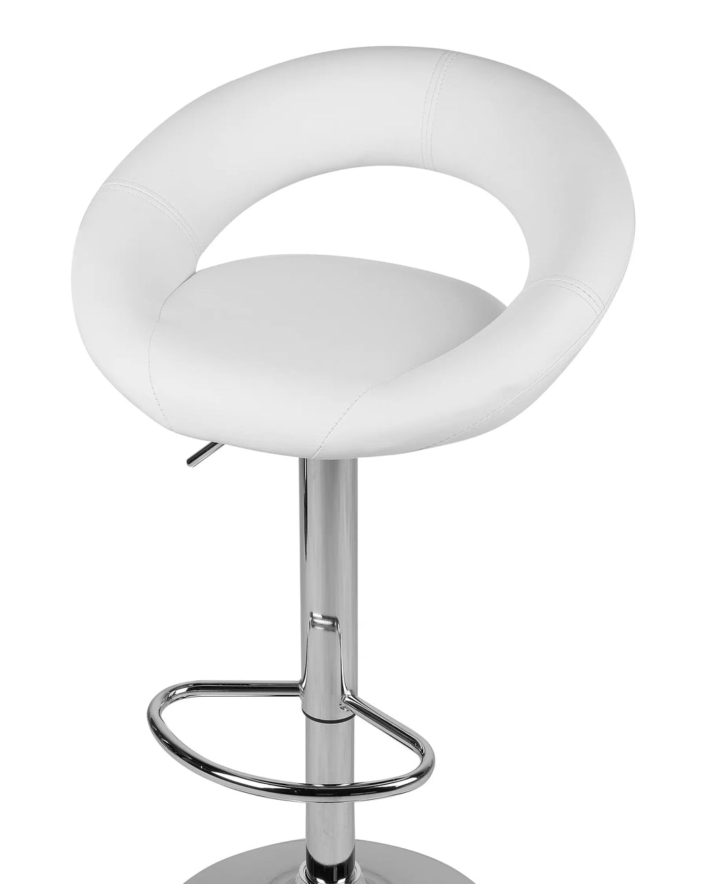 Set of 2 Bar Chairs PEORIA Faux Leather Swivel White