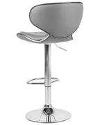 Set of 2 Bar Chairs CONWAY Faux Leather Swivel Grey