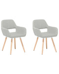 Set of 2 Dining Chairs CHICAGO Fabric Light Grey
