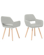 Set of 2 Dining Chairs CHICAGO Fabric Light Grey