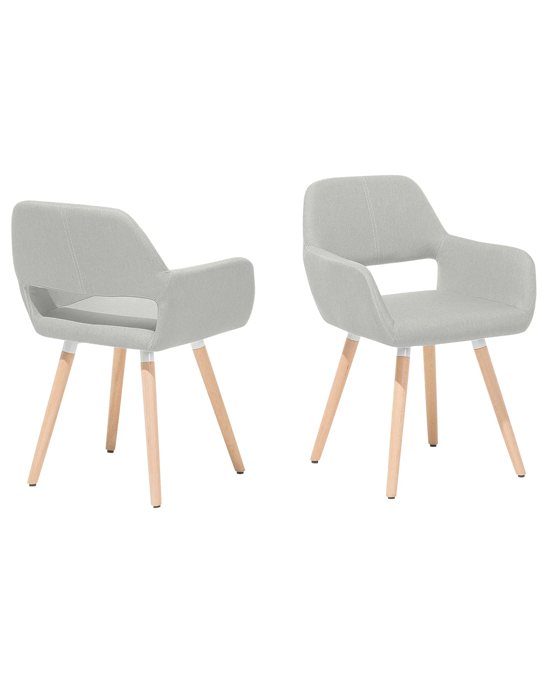 Set of 2 Dining Chairs CHICAGO Fabric Light Grey