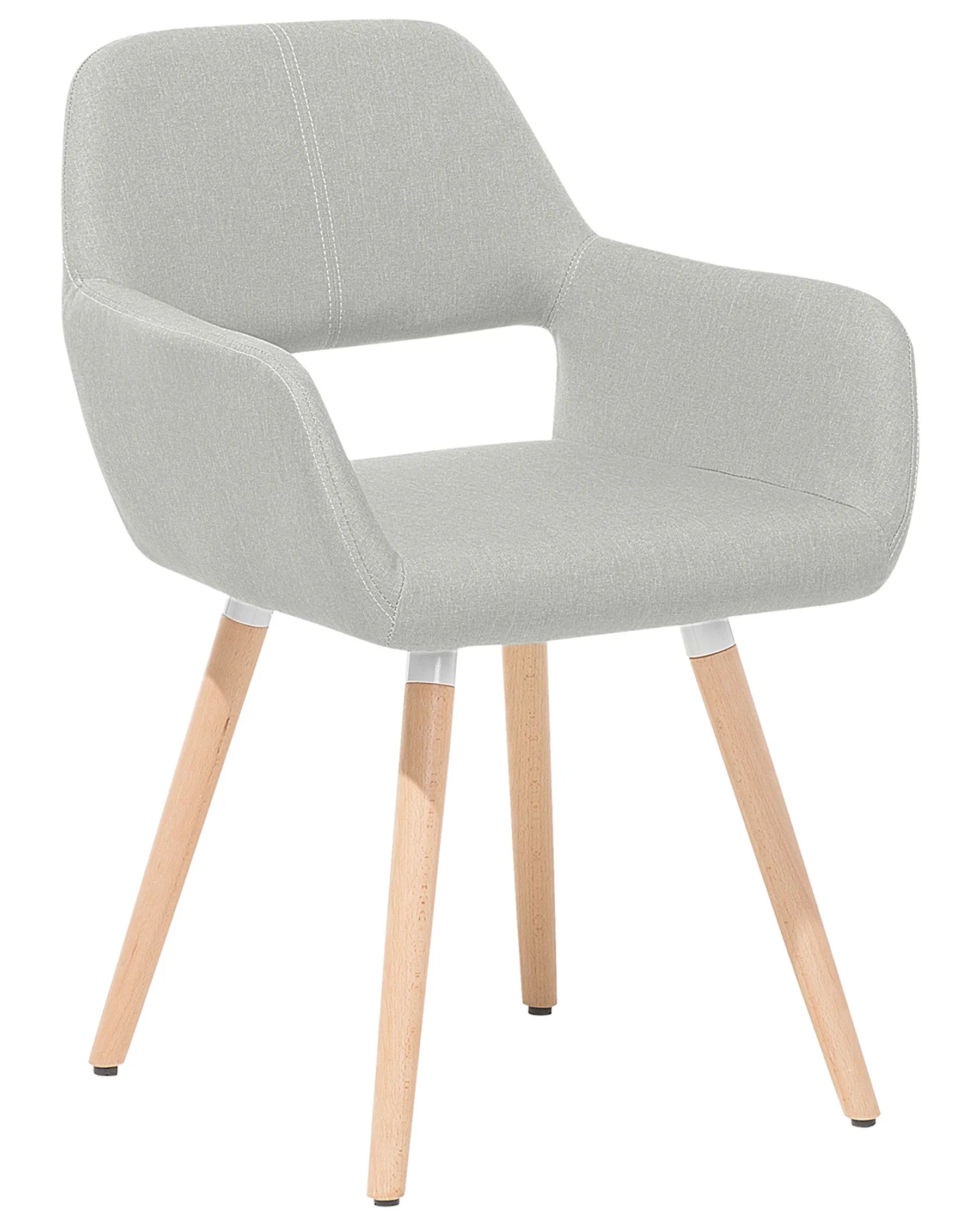 Set of 2 Dining Chairs CHICAGO Fabric Light Grey