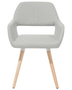 Set of 2 Dining Chairs CHICAGO Fabric Light Grey