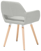 Set of 2 Dining Chairs CHICAGO Fabric Light Grey