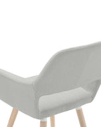 Set of 2 Dining Chairs CHICAGO Fabric Light Grey