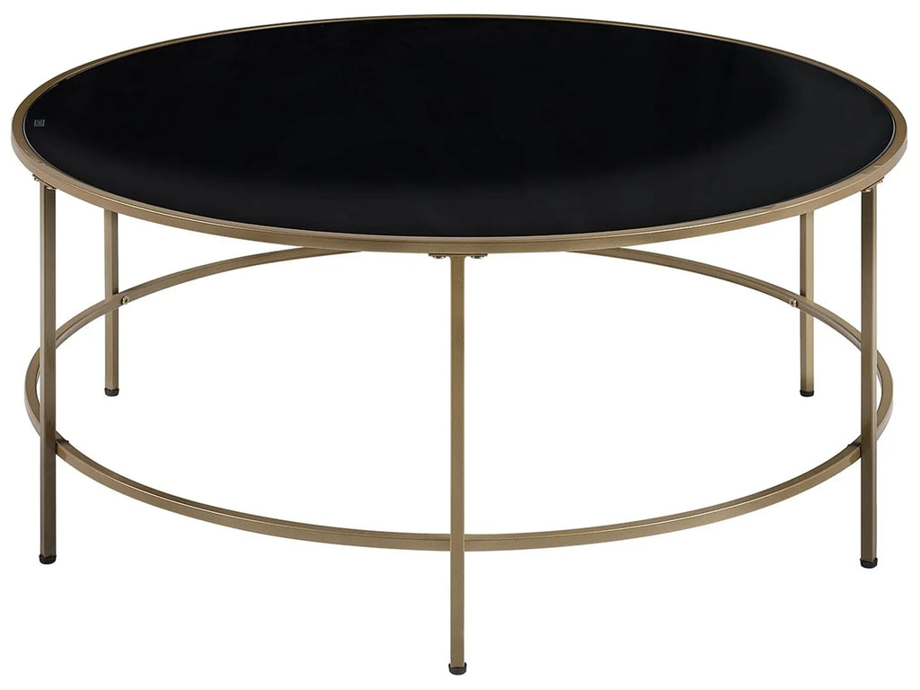 Coffee Table FLORENCE Glass Black/ Gold
