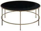 Coffee Table FLORENCE Glass Black/ Gold