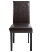 Set of 2 Dining Chairs BROADWAY Faux Leather Dark Brown