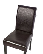 Set of 2 Dining Chairs BROADWAY Faux Leather Dark Brown