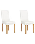 Set of 2 Dining Chairs BROADWAY Faux Leather White