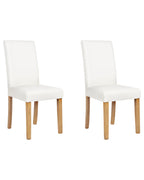 Set of 2 Dining Chairs BROADWAY Faux Leather White