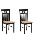 Set of 2 Dining Chairs HOUSTON Wood Black