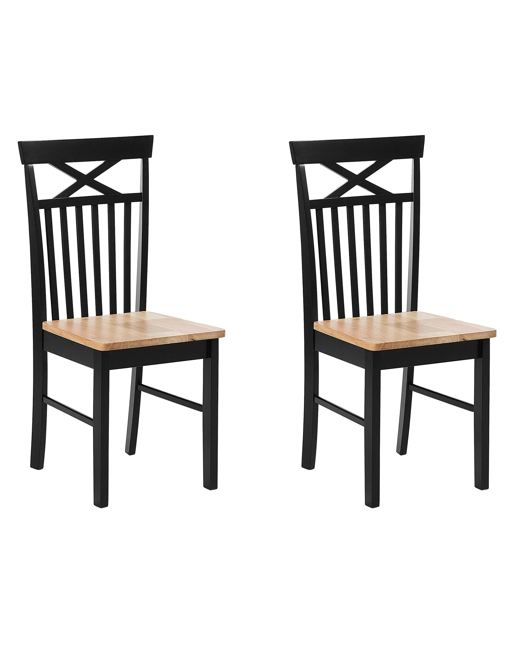Set of 2 Dining Chairs HOUSTON Wood Black