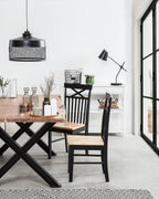 Set of 2 Dining Chairs HOUSTON Wood Black