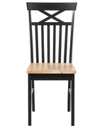Set of 2 Dining Chairs HOUSTON Wood Black