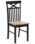 Set of 2 Dining Chairs HOUSTON Wood Black