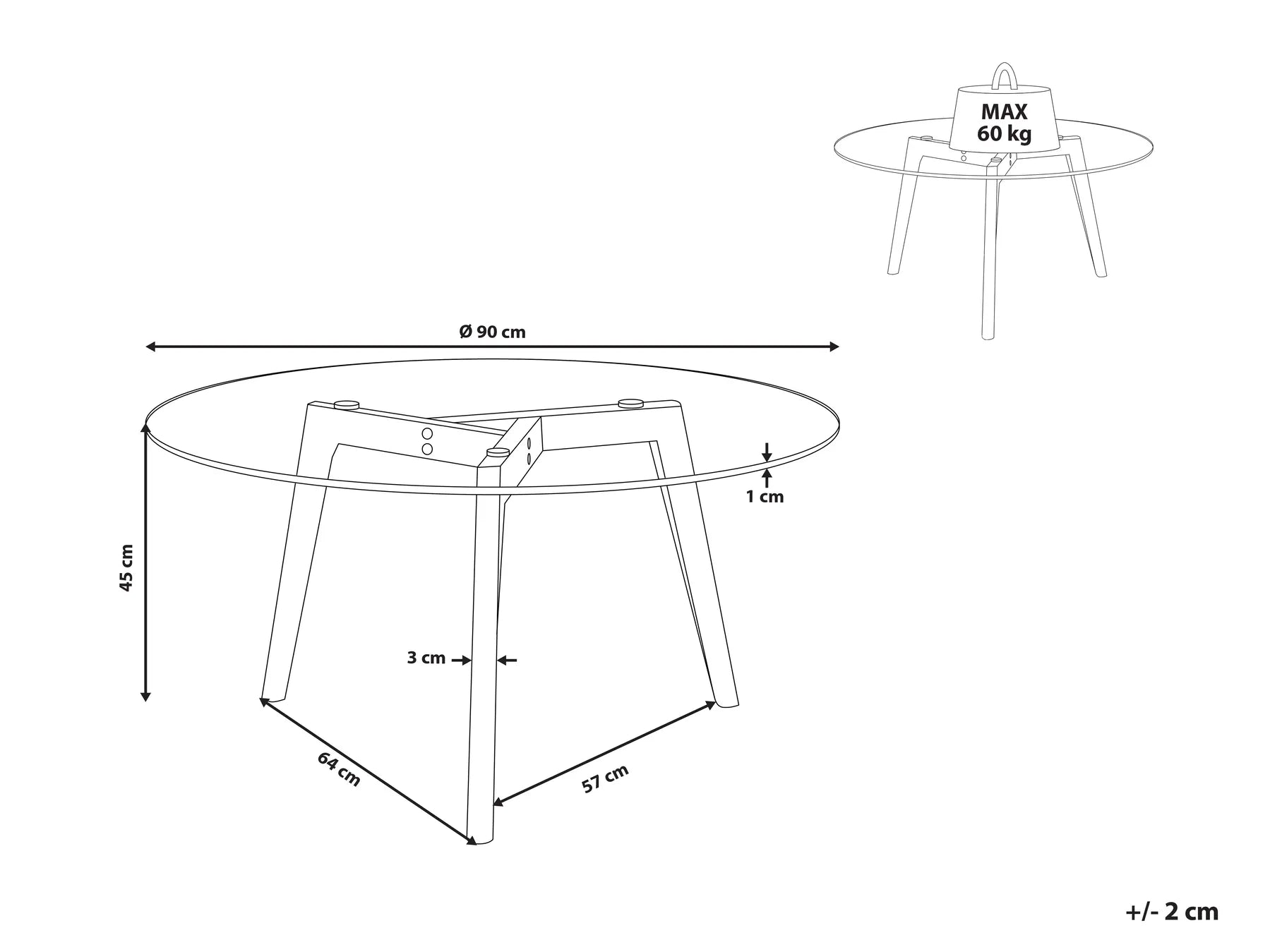 Coffee Table MINNESOTA Glass Transparent