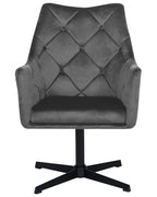 Swivel Armchair VAKSALA Velvet Dark Grey