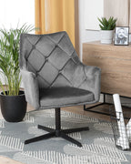 Swivel Armchair VAKSALA Velvet Dark Grey