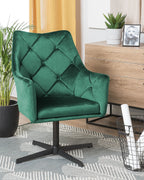 Swivel Armchair VAKSALA Velvet Dark Green