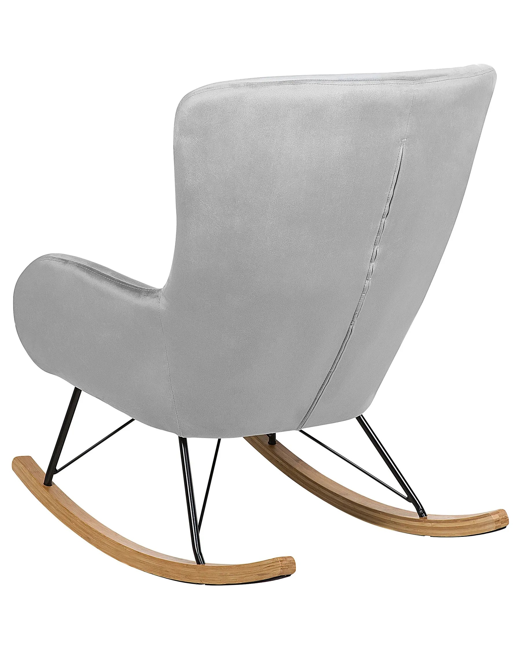 Rocking Chair ELLAN Velvet Light Grey