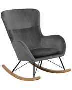 Rocking Chair ELLAN Velvet Dark Grey