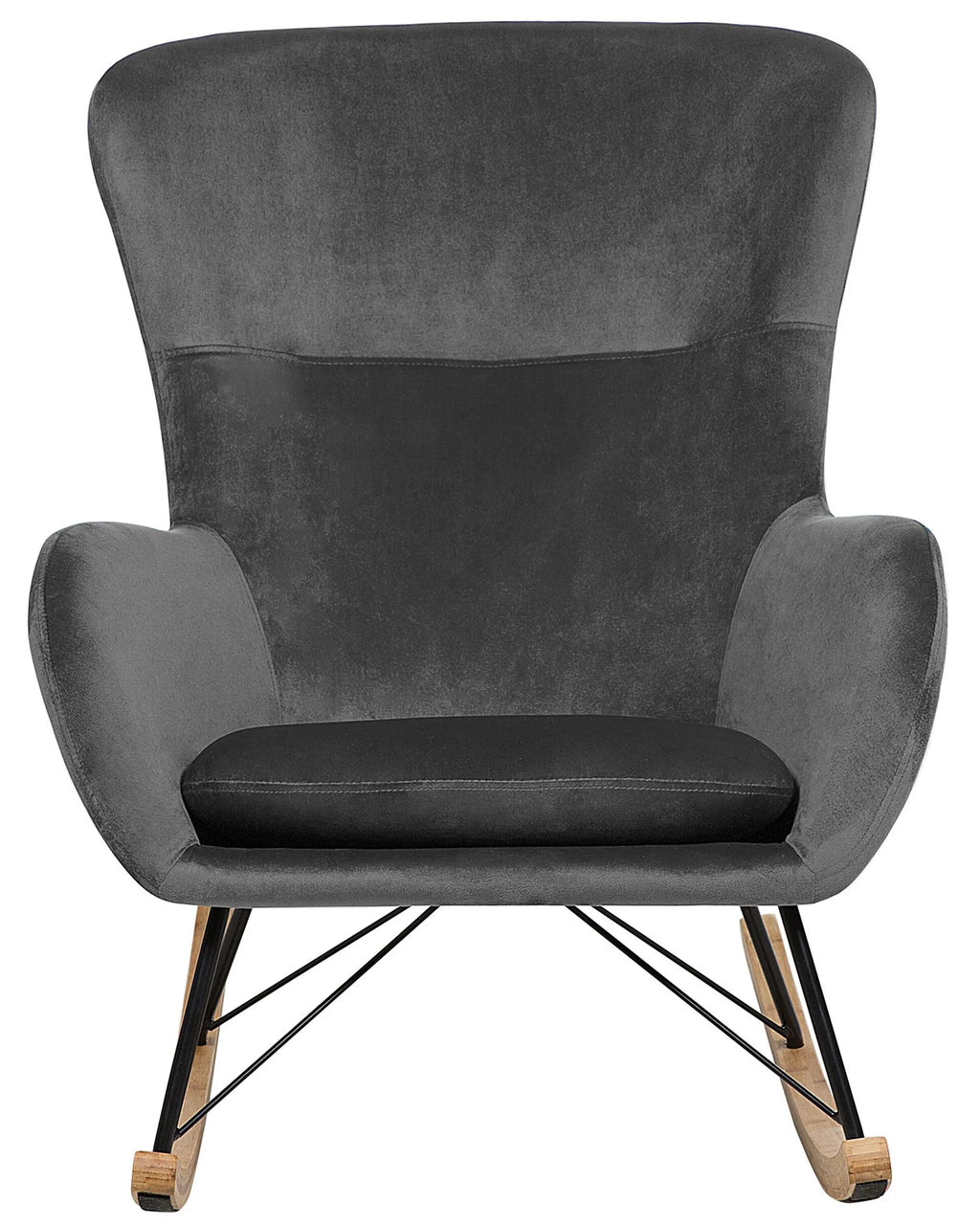 Rocking Chair ELLAN Velvet Dark Grey
