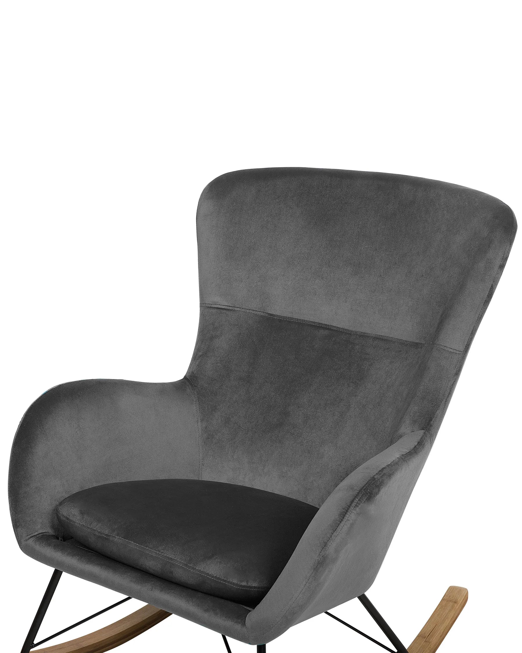 Rocking Chair ELLAN Velvet Dark Grey