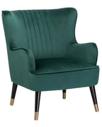 Wingback Chair VARBERG Velvet Emerald Green