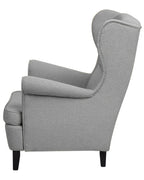 Wingback Chair ABSON Fabric Grey