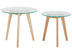 Set of 2 Coffee Tables MISSOURI Glass Transparent