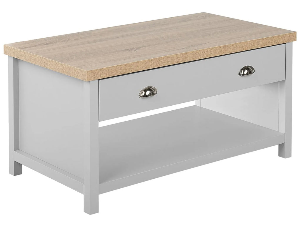 Coffee Table CLIO Light Grey with Storage