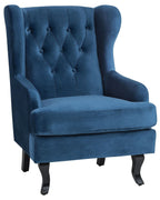 Wingback Chair ALTA Velvet Dark Blue