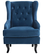 Wingback Chair ALTA Velvet Dark Blue