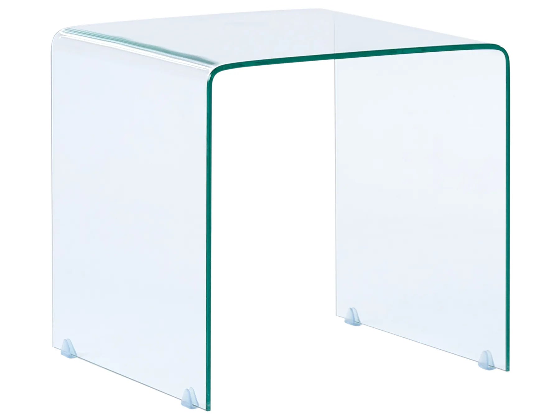 Set of 2 Side Tables KENDALL Tempered Glass Transparent