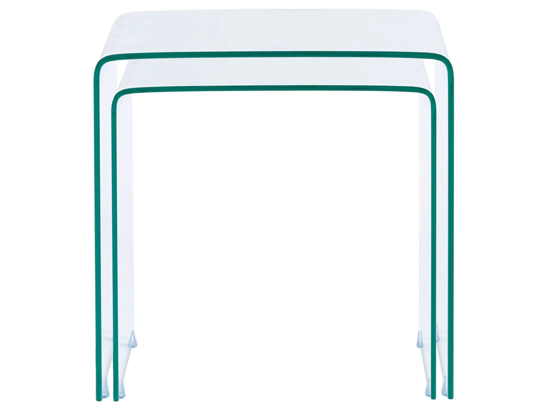 Set of 2 Side Tables KENDALL Tempered Glass Transparent