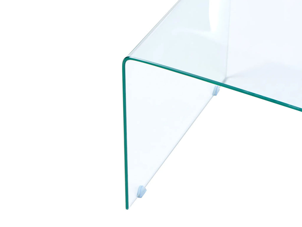 Set of 2 Side Tables KENDALL Tempered Glass Transparent