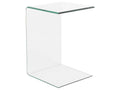 Side Table LOURDES Tempered Glass Transparent