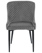 Set of 2 Dining Chairs SOLANO Velvet Grey