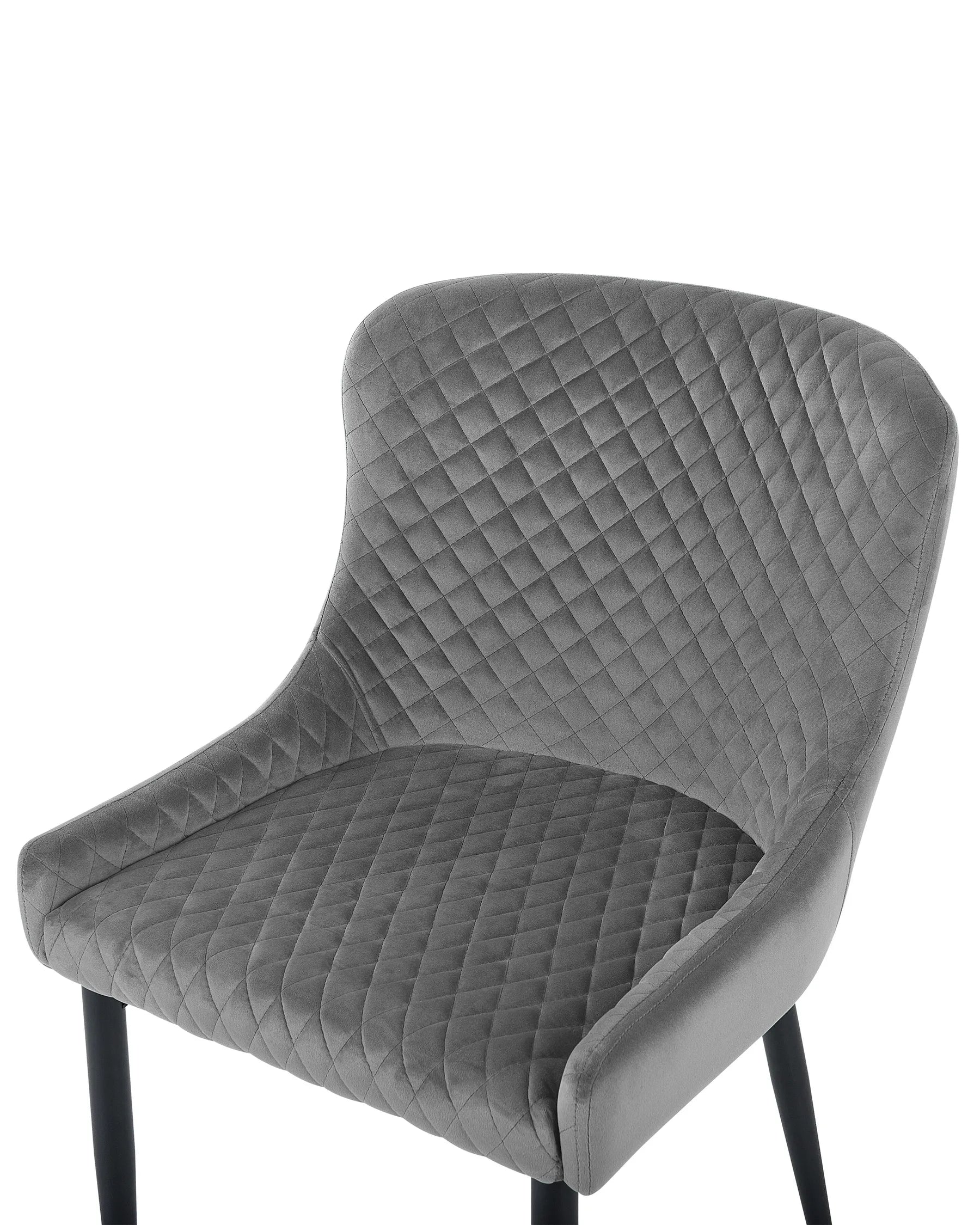 Set of 2 Dining Chairs SOLANO Velvet Grey
