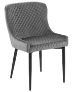 Set of 2 Dining Chairs SOLANO Velvet Grey