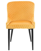 Set of 2 Dining Chairs SOLANO Velvet Yellow