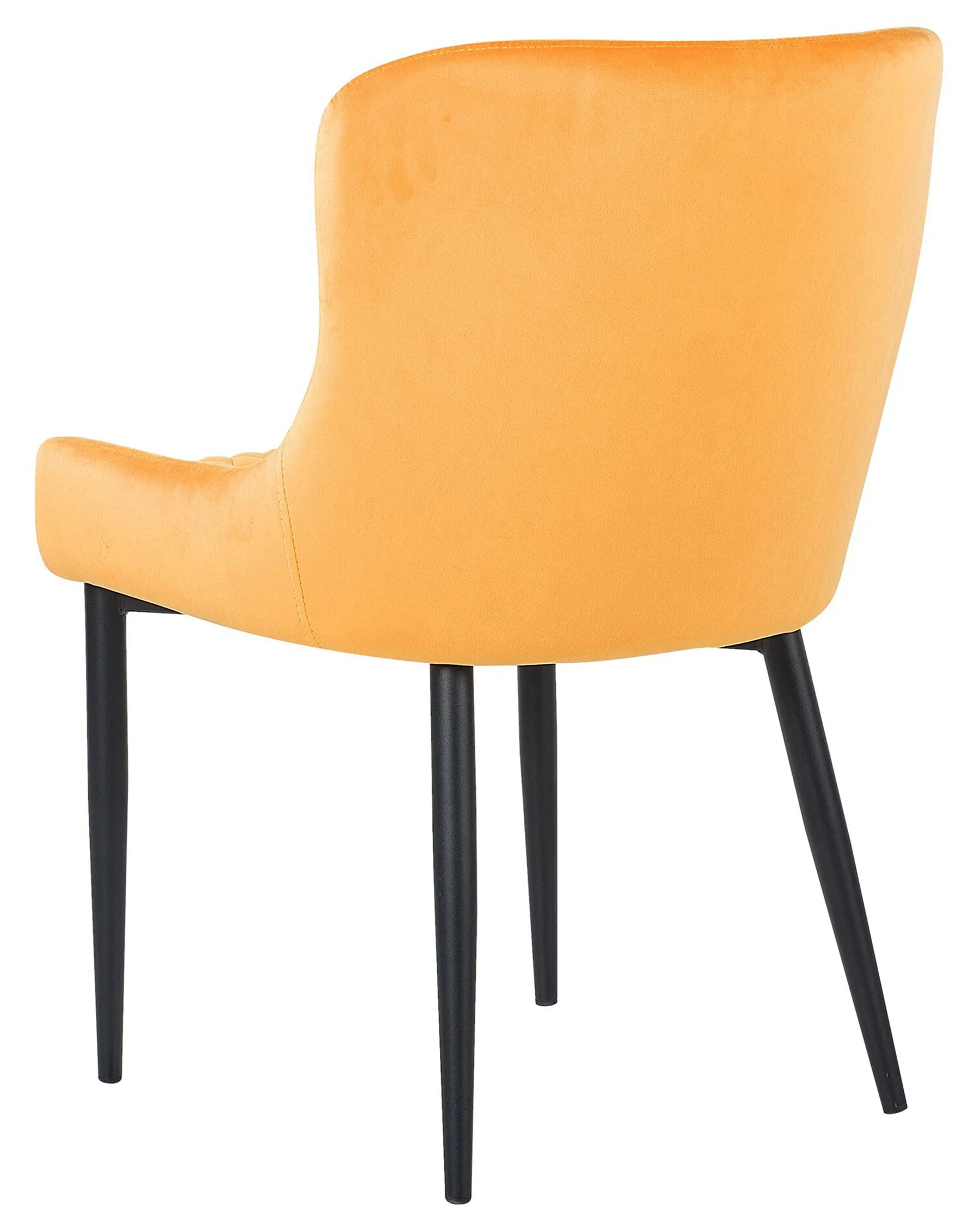 Set of 2 Dining Chairs SOLANO Velvet Yellow