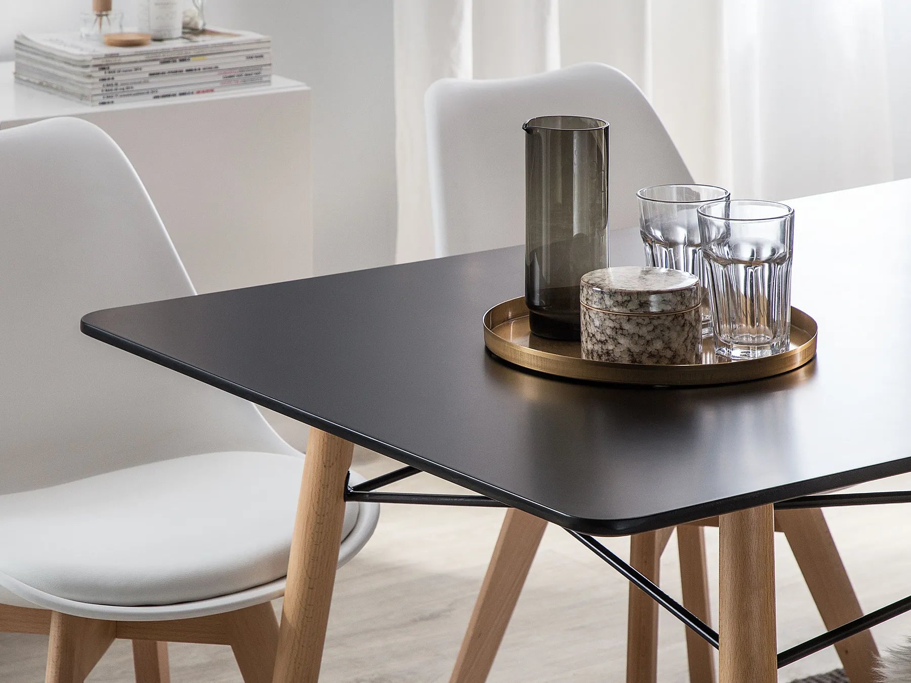 Dining Table BIONDI Black Beech 140 cm 80 cm