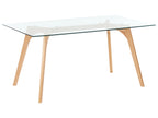 Dining Table HUDSON Transparent 160 cm 90 cm Tempered Glass