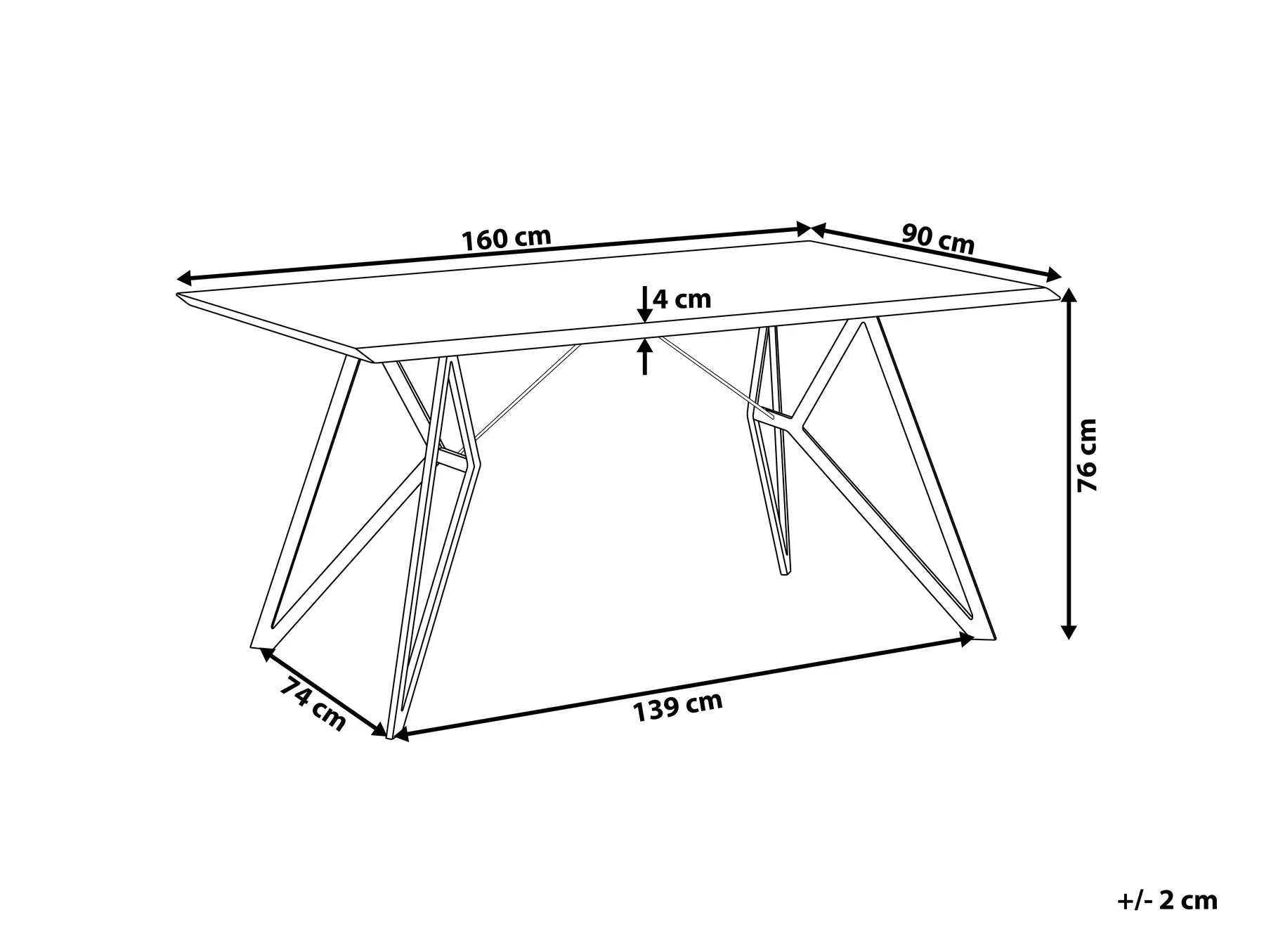 Dining Table BUSCOT Grey Concrete Effect 160 cm 90 cm