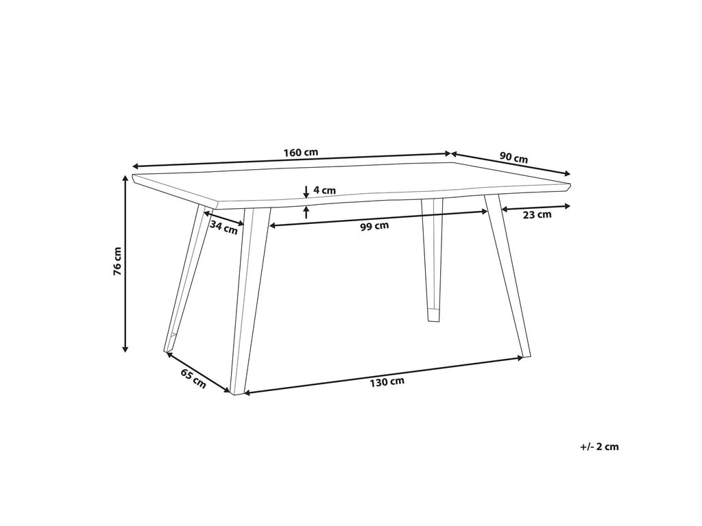 Dining Table WITNEY Dark Brown 160 cm 90 cm