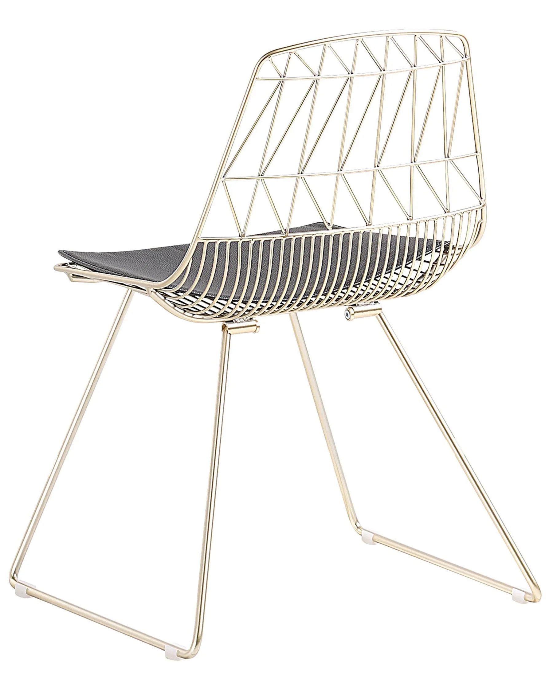 Set of 2 Dining Chairs HARLAN Metal Gold