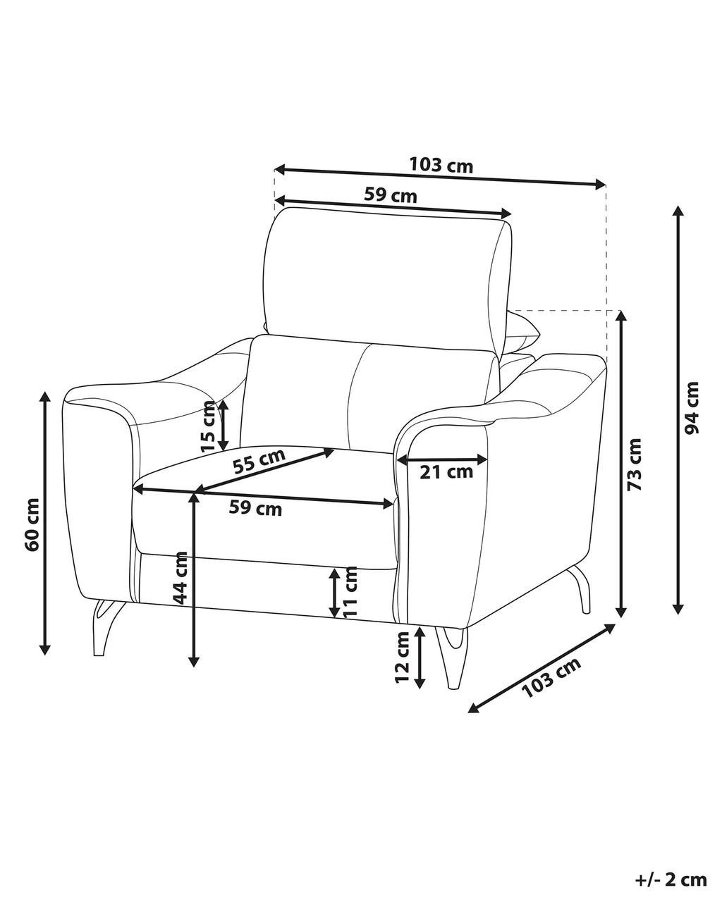 Armchair NARWIK Leather Brown