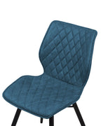 Set of 2 Dining Chairs LISLE Fabric Sea Blue